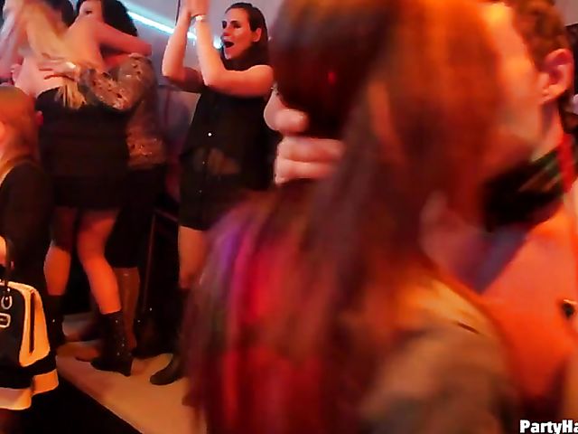 Drunk sex orgy with horny euro babes in the club
