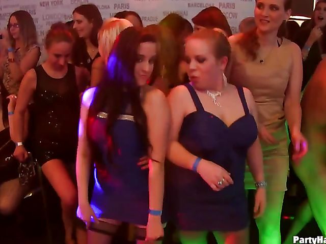 Drunk sex orgy with horny euro babes in the club