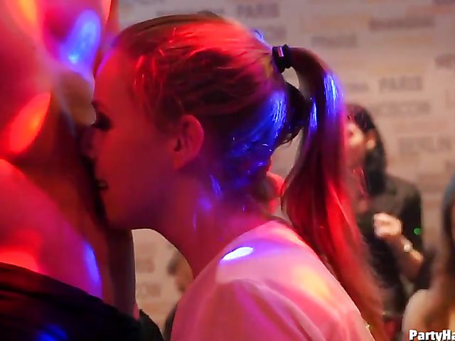 Drunk sex orgy with horny euro babes in the club