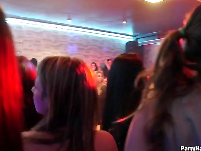 Drunk girls dance and suck in the club