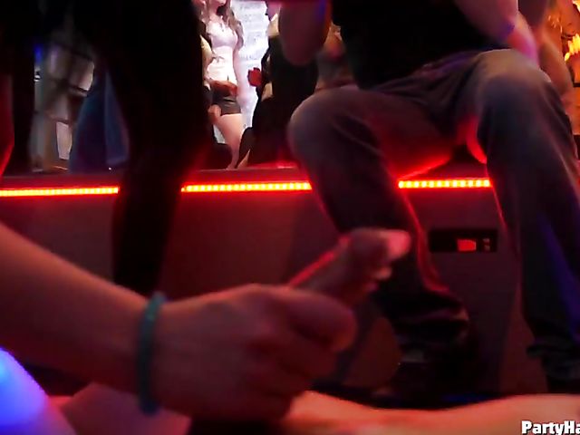 Drunk girls dance and suck in the club