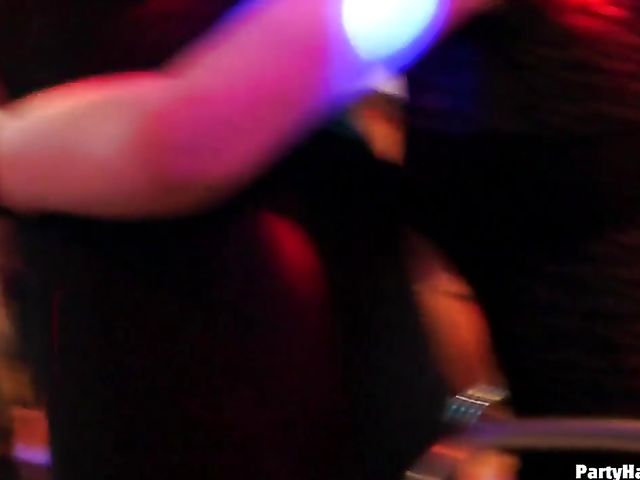 Drunk girls dance and suck in the club