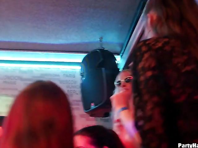 Drunk girls dance and suck in the club