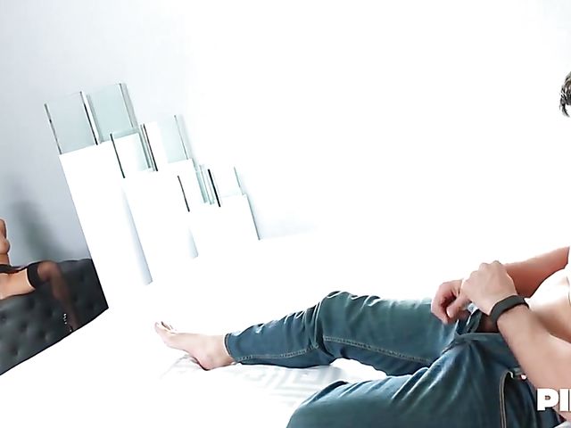 Blonde in black Tasha Reign anal fucked