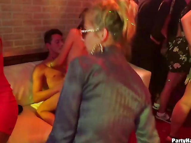 Non-stop night club orgy with nasty babes