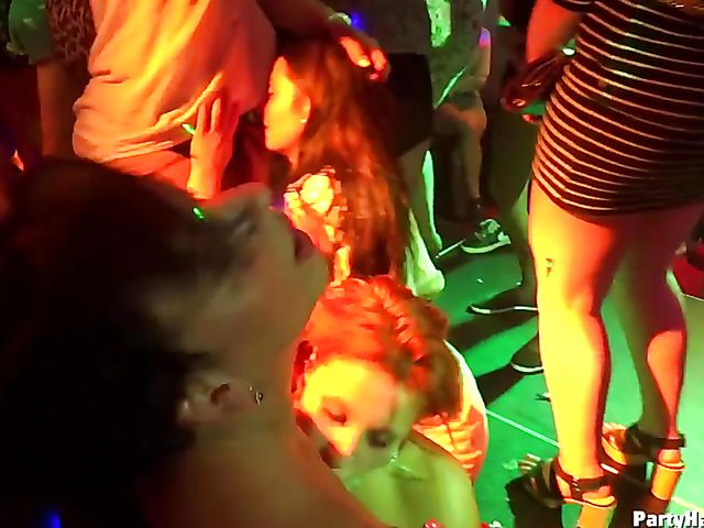 Non-stop night club orgy with nasty babes