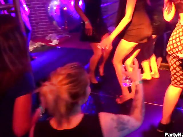 Non-stop night club orgy with nasty babes