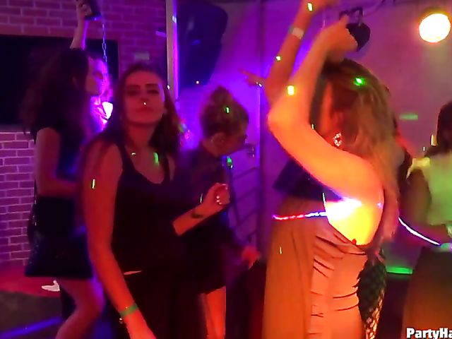 Non-stop night club orgy with nasty babes