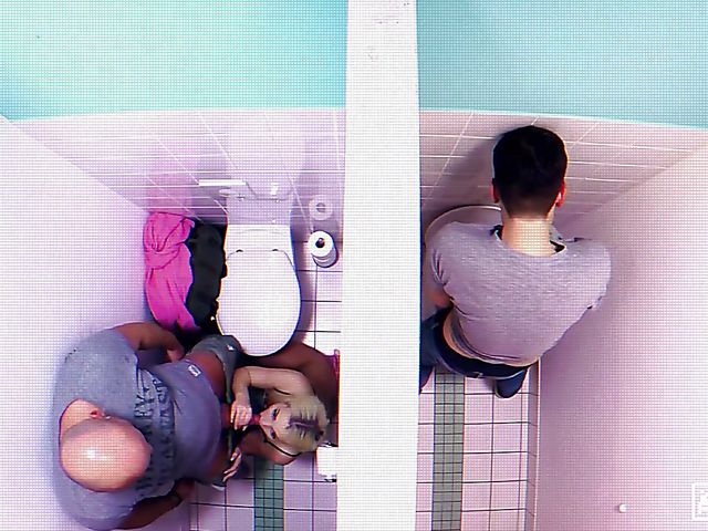 Toilet fuck with shaved blonde Lovita Fate 