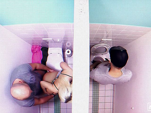 Toilet fuck with shaved blonde Lovita Fate 