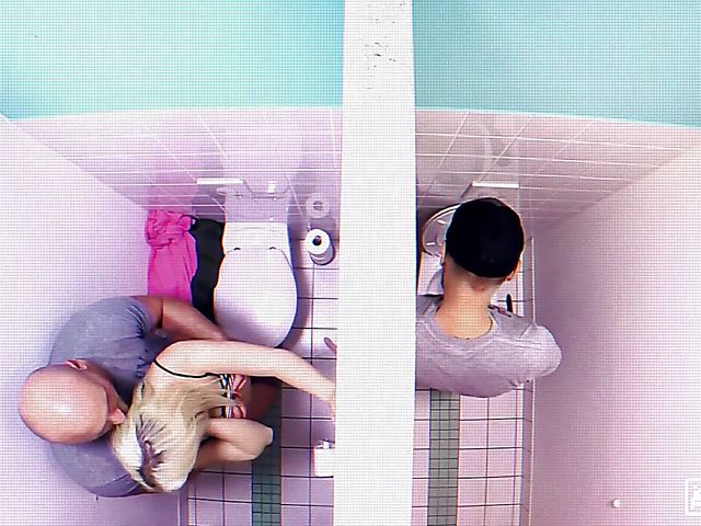 Toilet fuck with shaved blonde Lovita Fate 