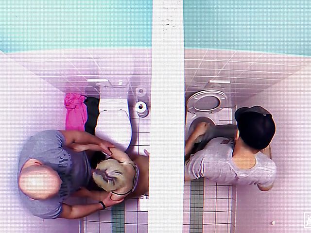 Toilet fuck with shaved blonde Lovita Fate 