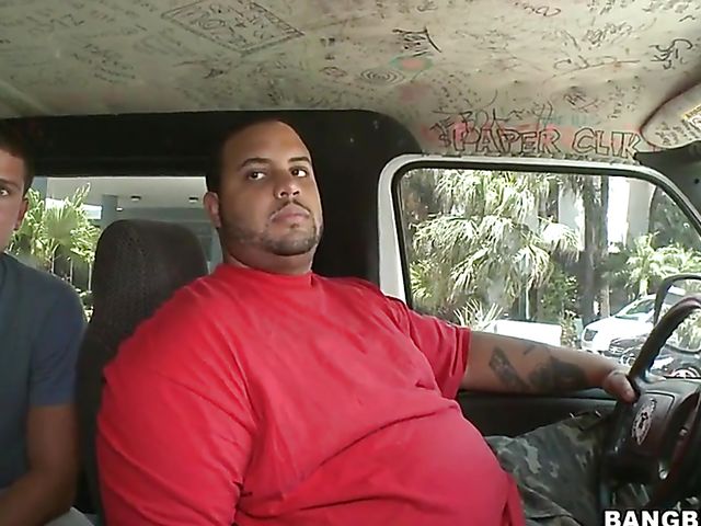 Fucking Kaylyn Ross' pierced shaved pussy in a van