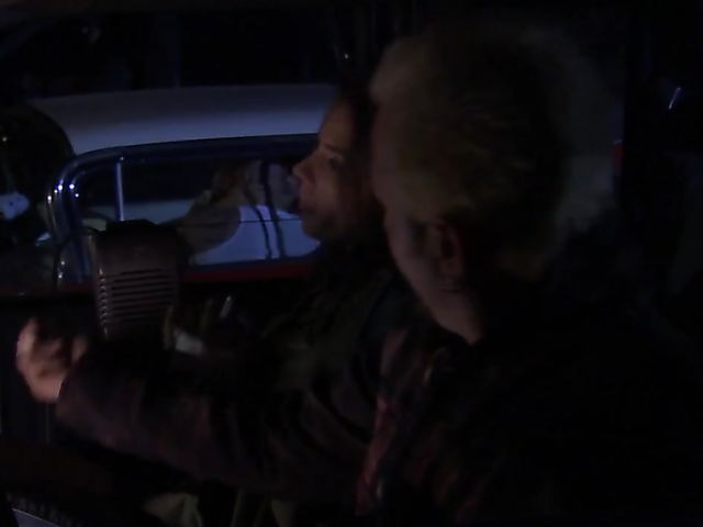 2 on 2 car fuck with smoking hot brunettes