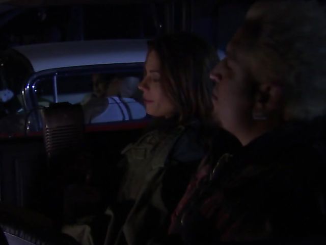 2 on 2 car fuck with smoking hot brunettes