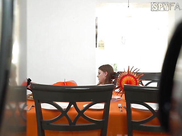 Melody Marks - Step sister facial in the dining room