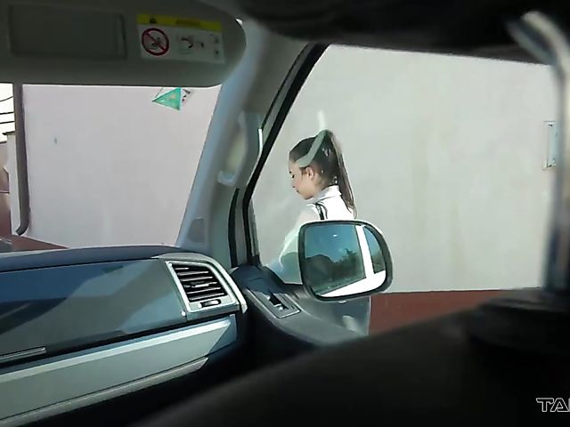 Van fuck with flat chested slut Caroline