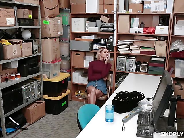 Security guy sticks his cock in skinny blonde Emma Hix