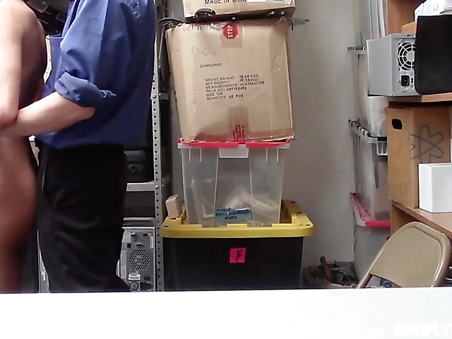 Security guy sticks his cock in skinny blonde Emma Hix