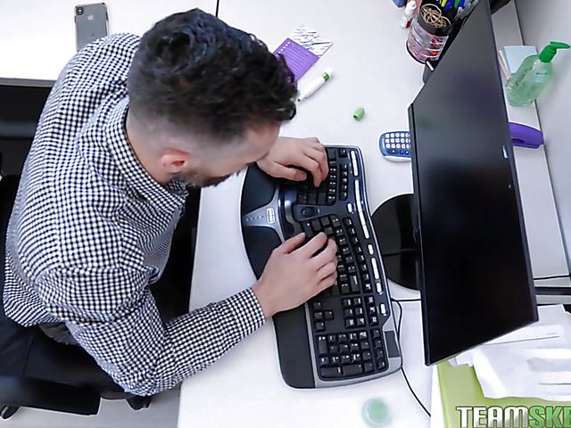 Office sex with big breasted Lena Paul