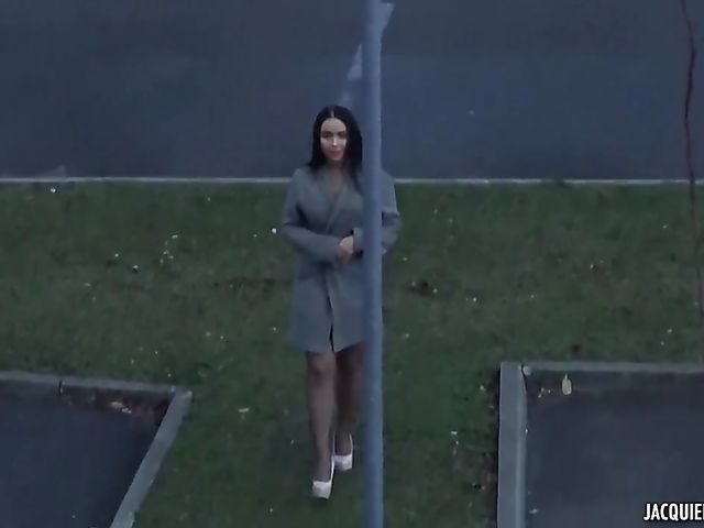 Stockings high heels DP with raven-haired Nila