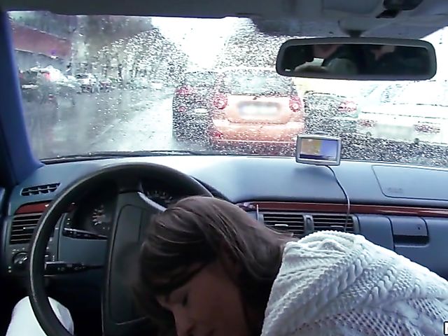 Car blowjob and quickie for money with Russian girl Anastasia 