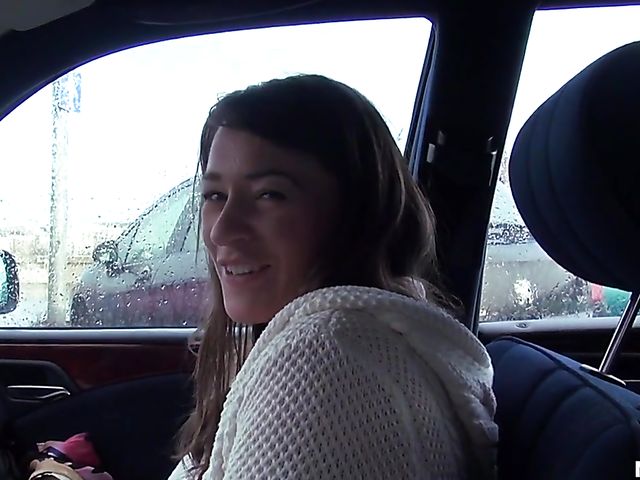 Car blowjob and quickie for money with Russian girl Anastasia 