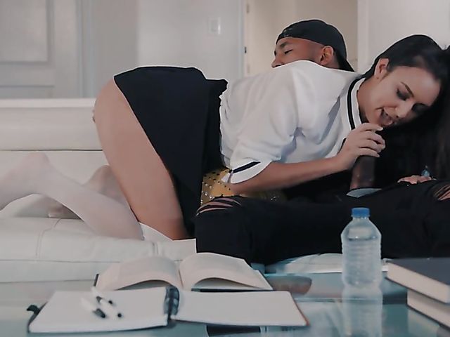 Interracial schoolgirl Eliza Ibarra gets a black one