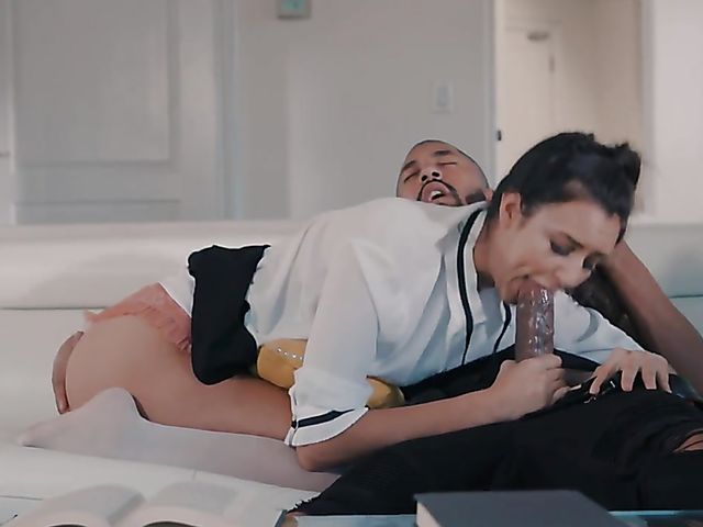 Interracial schoolgirl Eliza Ibarra gets a black one