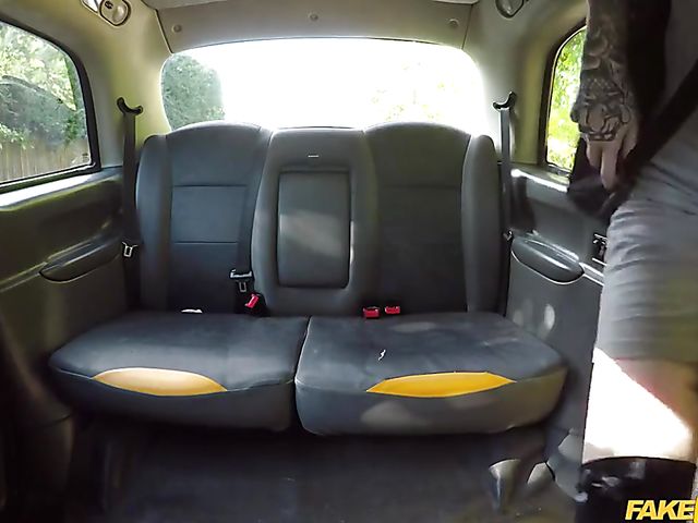 Wild sex in a taxi with alternative redhead Azura Alii