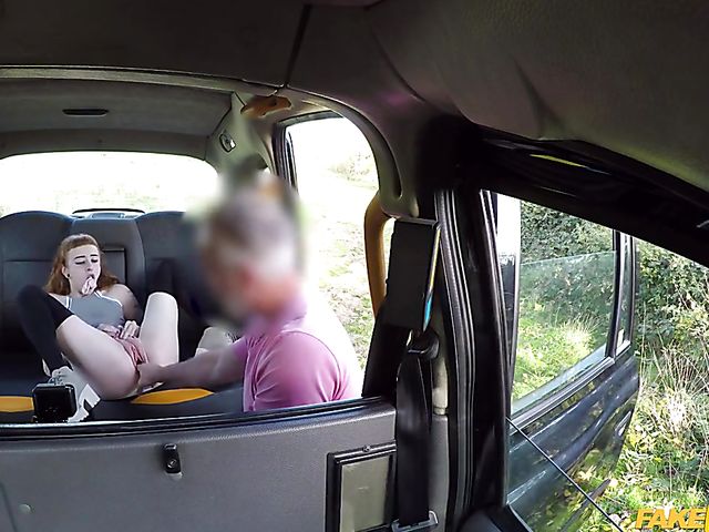 Wild sex in a taxi with alternative redhead Azura Alii