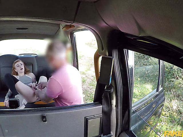 Wild sex in a taxi with alternative redhead Azura Alii