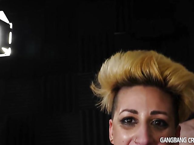 Gang bang creampie fun with inked Della Dane 