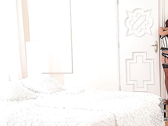 Lingerie anal in the bedroom with elegant Madlin