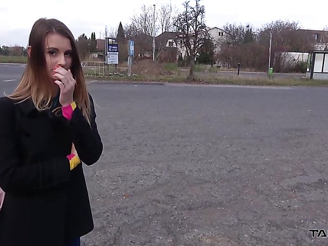 Backseat fucking with skinny teen Adelle