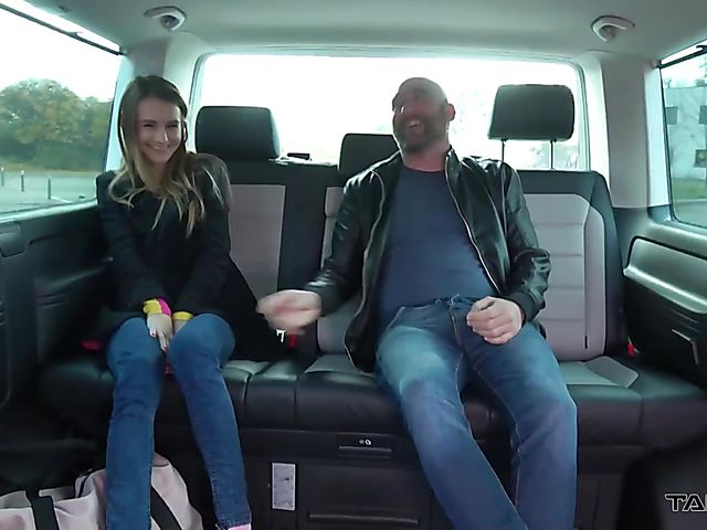 Backseat fucking with skinny teen Adelle