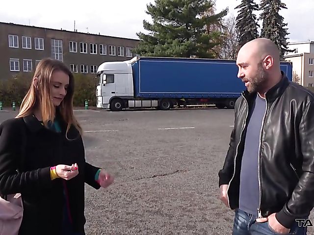Backseat fucking with skinny teen Adelle