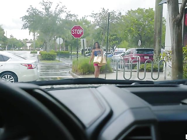 Car POV fucking with horny girl Kiki Klout 