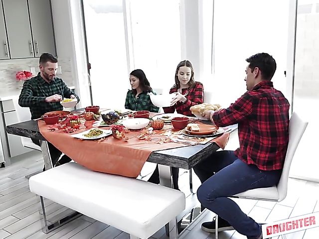 Teen Naomi Blue feels like a whore with her daddys friend