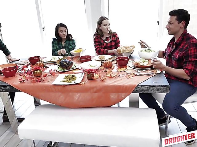 Teen Naomi Blue feels like a whore with her daddys friend