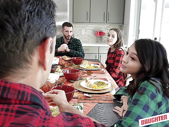 Teen Naomi Blue feels like a whore with her daddys friend