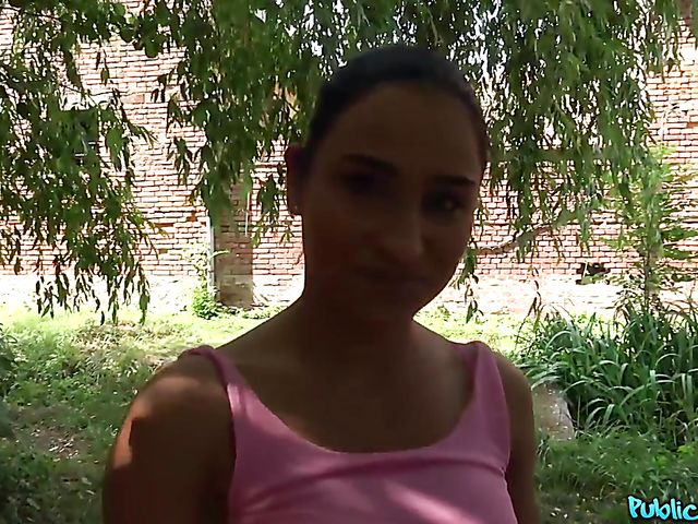 Sex for cash in the woods with Sanny Luke