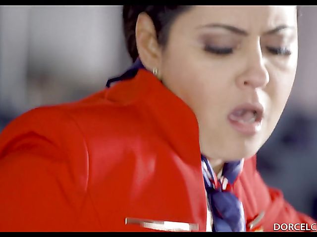 Hot sex with horny stewardess Mariska on board