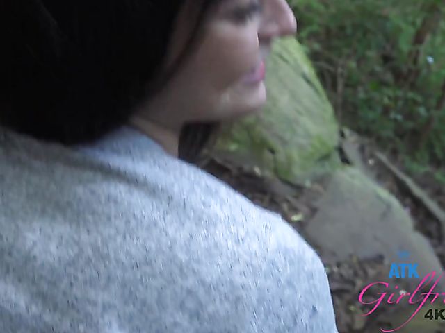 Outdoor blowjob and doggy with his GF Emily Willis