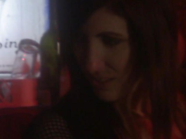 Hot redhead Nikki Rhodes gets tales two dicks at the bar