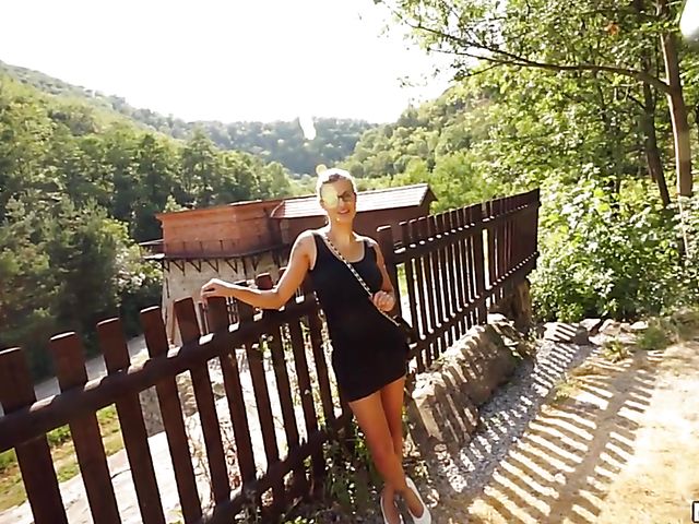 Pickup fuck outside with big titty tourist Katia