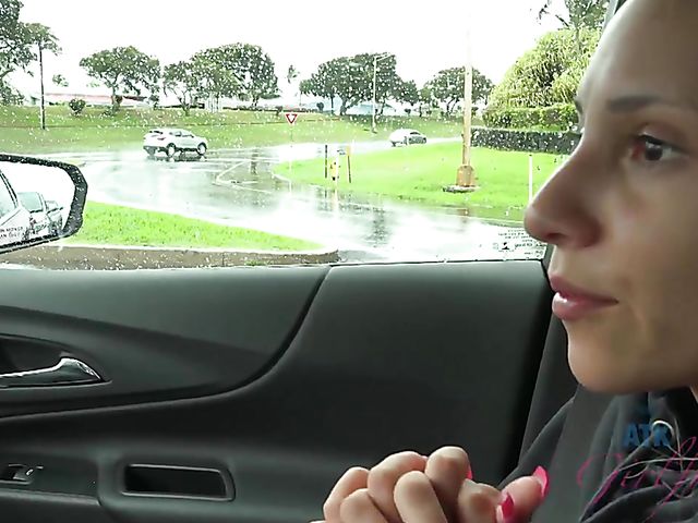 Car POV with wet girlfriend Hime Marie 