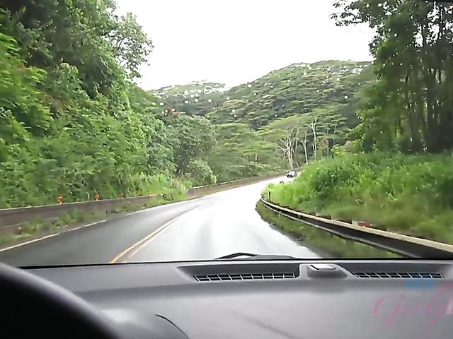 Car POV with wet girlfriend Hime Marie 