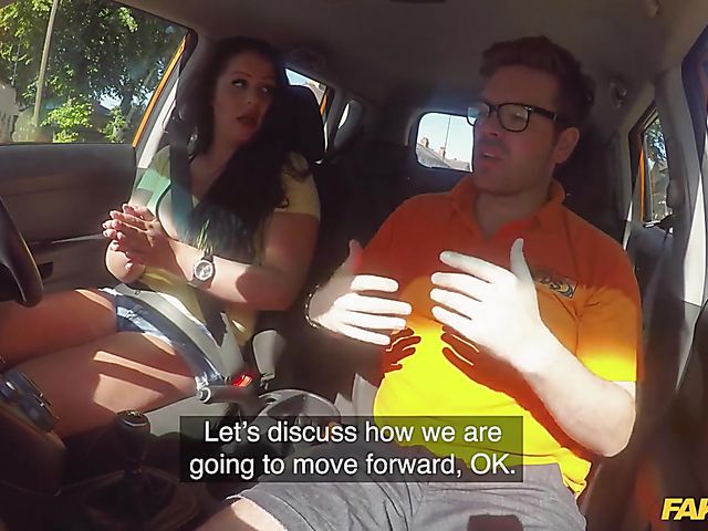 Giant tits Anissa Jolie driving and fucking