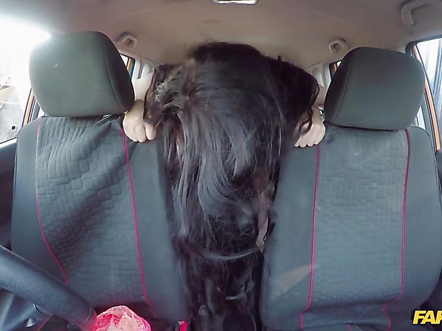 Giant tits Anissa Jolie driving and fucking